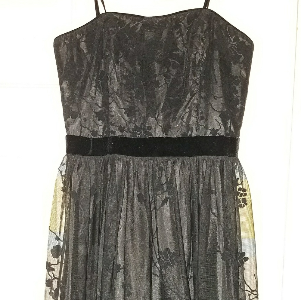 Strapless Black Lace Dress